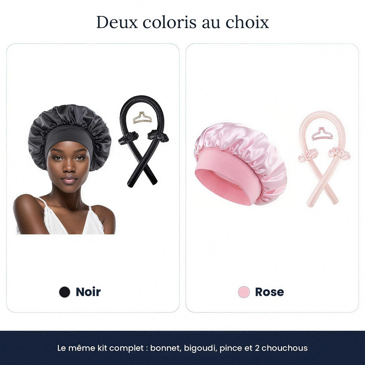 Kit boucles sans chaleur NORVEK disponible en noir et en rose